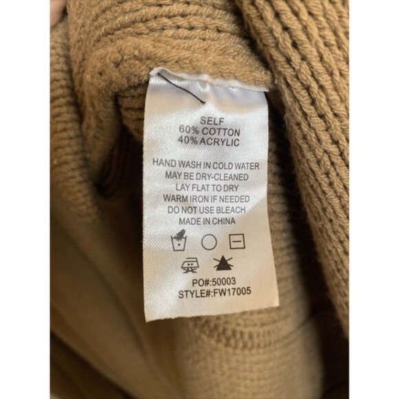 Final Touch Womens Cardigan Duster Open Front Thick Knit Brown S/M Boho Classic - Picture 3 of 8